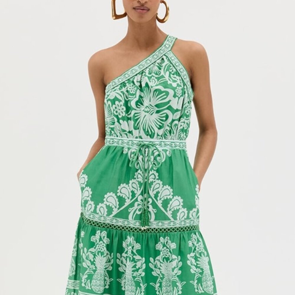 NWT FARM Rio Green Sweet Garden Maxi Dress, XS